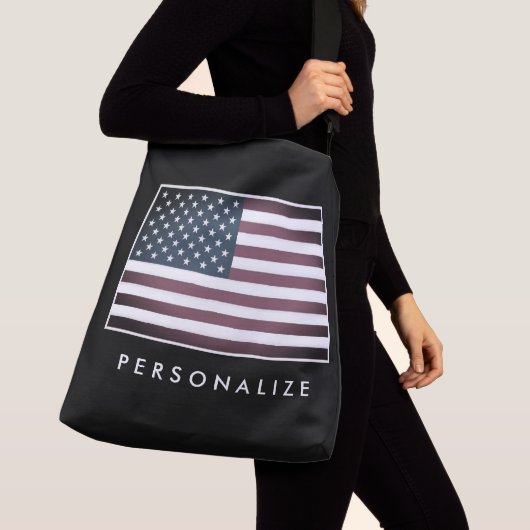 Ajustable Drapeau vintage américain grand sac à dos (De près)