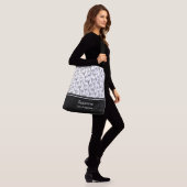 Ajustable Élégant sac croisé à perles noir et blanc (Sur le modèle)