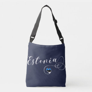 Ajustable Estonie Sac de coeur, Drapeau estonien
