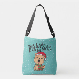 Ajustable Fa La La La Christmas Chat Chantant Sac Crossbody
