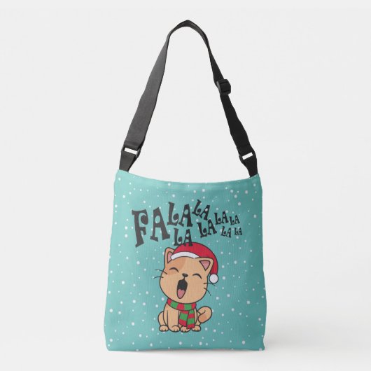 Ajustable Fa La La La Christmas Chat Chantant Sac Crossbody (Devant)