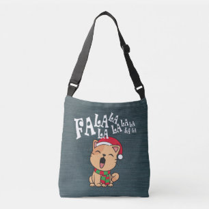Ajustable Fa La La La Christmas Chat Chantant Sac Crossbody
