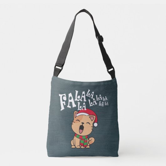 Ajustable Fa La La La Christmas Chat Chantant Sac Crossbody (Devant)