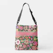 Ajustable Fun Whimsical Flowers Crossbody Sac fourre-tout (Dos)