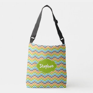 Ajustable Gras Chevron Stripes Customisé Ajouter un nom Sac