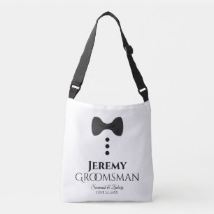 Ajustable Groomsman Black Cravate Mariage Sac à bagages