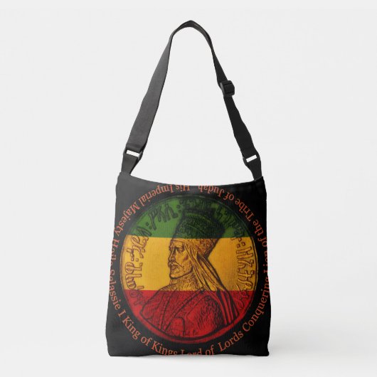 Ajustable Haile Selassie Croix sur le sac corporel (Devant)