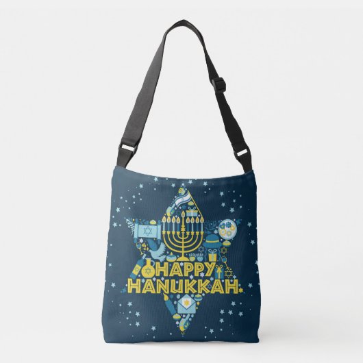 Ajustable Hanoukka Sac fourre-tout avec Star of David et Men (Devant)