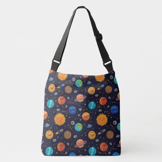 Ajustable Happy Planets Cross-Body Sac (Devant)