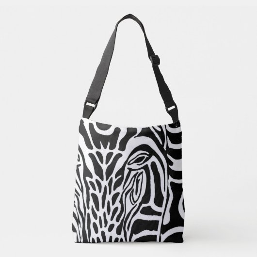 Ajustable Impression Zebra - Sac fourre-tout croisé (Devant)
