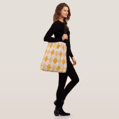 Ajustable Jacquard blanc rétro sac fourre-tout (Sur le modèle)