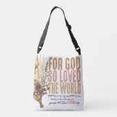 Ajustable Jean 3:16 Bible Verse Sac fourre-tout blanc (Dos)
