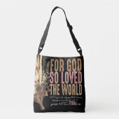 Ajustable Jean 3:16 Bible Verse Sac fourre-tout noir (Dos)