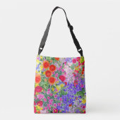 Ajustable Joli sac fourre-tout fleuri printemps été boho col (Dos)
