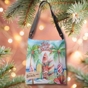 Ajustable Joyeux Surfboards de Noël sur le Sac fourre-tout d