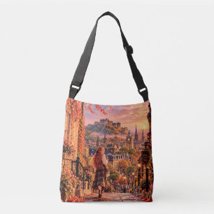 Ajustable La Petite Fille Voyageuse Sac Bandoulière Château