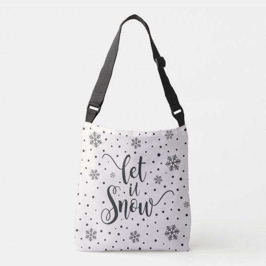Ajustable Laisser neiger Noël Calligraphie | Sac carrossable (Devant)