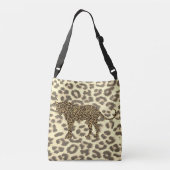 Ajustable léopard sur leopard faux fourrure sac de carrosser (Dos)