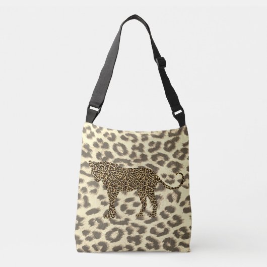 Ajustable léopard sur leopard faux fourrure sac de carrosser (Devant)