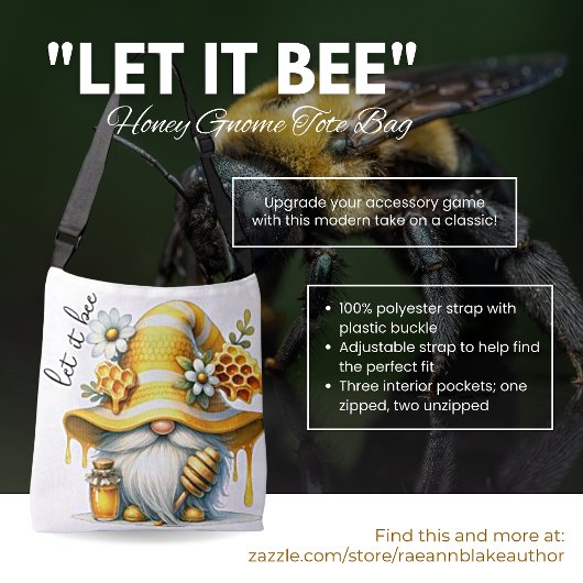 Ajustable "Let It Bee" Sac fourre-tout Honey Gnome