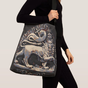Ajustable Lion antique de grand sac mortuaire croisé à Jud