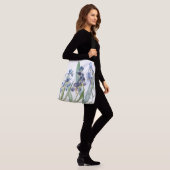 Ajustable L'iris bleu botanique vintage fleurit le sac (Sur le modèle)