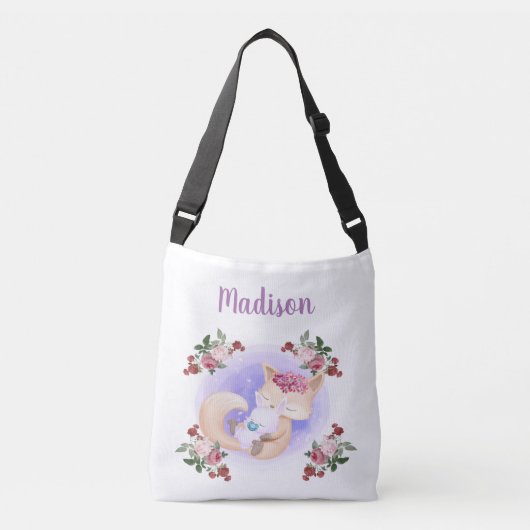 Ajustable Mère Fox Hug Bébé Lapin Lapin Sac Crossbody (Devant)