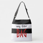 Ajustable Mon sac Fav ou votre Motif textuel Noir Rouge (Dos)