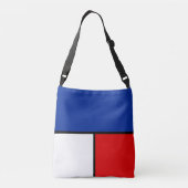 Ajustable Monogramme sur sac croisé bleu, rouge et blanc (Dos)