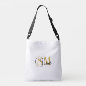 Ajustable Nom et femme monogramme Sac de mode / blanc (Dos)