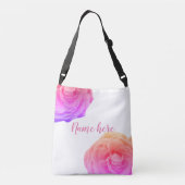 Ajustable Nom personnalisé, Sac carrossable rose Roses (Dos)