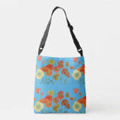 Ajustable Orange Shabby floral Populaire Crossbody Sac Bleu (Dos)