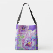 Ajustable Pansy violet Fleurs Floral Crossbody Sac (Dos)