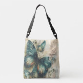 Ajustable Papillons verts vintages Sac carrossable (Dos)