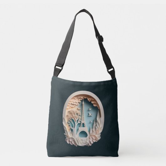 Ajustable Paris Faux Papercut Style Sac à crosse (Devant)