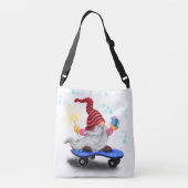 Ajustable Patinage Gnome Noël Crossbody sac (Dos)