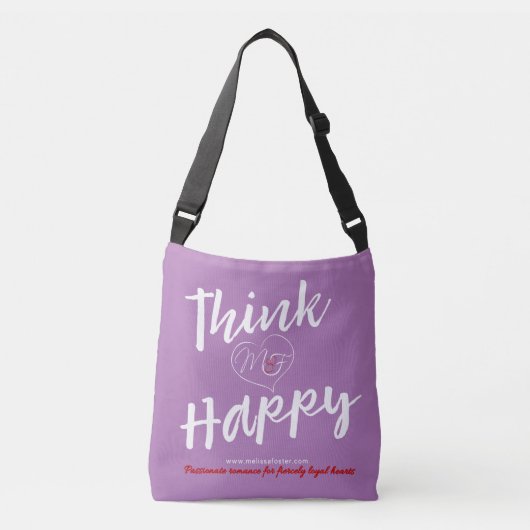 Ajustable Pensez heureux logo lilas crossover sac (Devant)