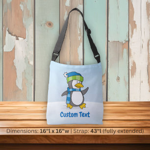 Ajustable Petit sac à main croisé pingouin marchant sur la n
