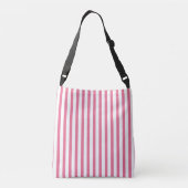 Ajustable Pink and White Stripe Ajouter un nom Sac Customisé (Dos)