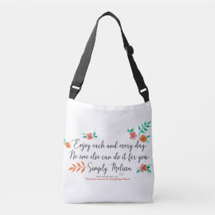 Ajustable Profitez chaque jour de sac croisé blanc