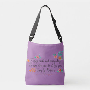 Ajustable Profitez chaque jour de sac crossover lilas
