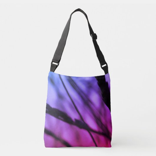 Ajustable Purple Nature Custom All-Over-Print Cross Body Sac (Devant)