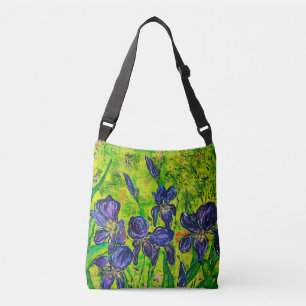 Ajustable Purples et verts Sac fourre-tout Irises