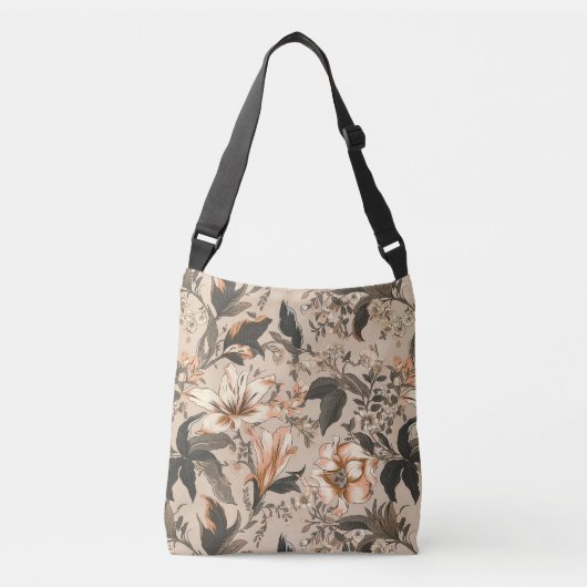 Ajustable Sac à bandoulière à motif floral vintage (Devant)
