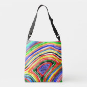 Ajustable Sac à bandoulière abstrait "Rainbow Vibes" (Dos)