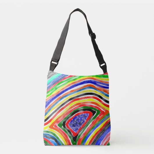Ajustable Sac à bandoulière abstrait "Rainbow Vibes" (Devant)