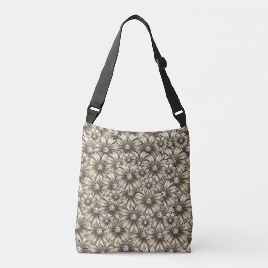 Ajustable Sac à bandoulière avec fleurs (Devant)