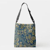 Ajustable Sac à bandoulière Élégance Fleur Dorée (Dos)