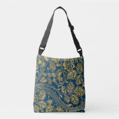 Ajustable Sac à bandoulière Élégance Fleur Dorée (Devant)