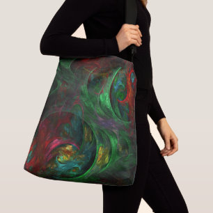 Ajustable Sac à bandoulière en art abstrait vert Genesis